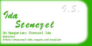 ida stenczel business card